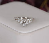 Moissanite Sterling Silver Crown Ring Guard Enhancer Size 6 only