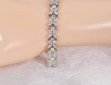 23.6 tcw Moissanite Tennis Bracelet, Marquise & Round Cut, Sterling Silver 7" and 7.5"