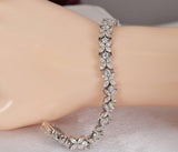 23.6 tcw Moissanite Tennis Bracelet, Marquise & Round Cut, Sterling Silver 7" and 7.5"
