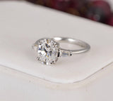 3.4ct Oval Cut 925 Sterling Real Moissanite Engagement Ring Size 5, 7, 8 only