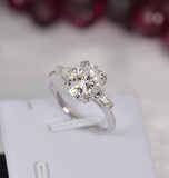 3.4ct Oval Cut 925 Sterling Real Moissanite Engagement Ring Size 5, 7, 8 only