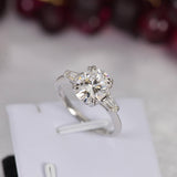 3.4ct Oval Cut 925 Sterling Real Moissanite Engagement Ring Size 5, 7, 8 only