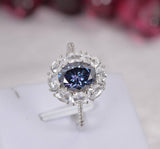 2.0 CT Deep Purple Moissanite Engagement Ring 925 Sterling Size 5, 7, 8 only