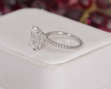 5.5ct Emerald Cut Moissanite Engagement Ring 925 Size 5 & 7
