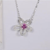 Elegant 1ct Pink Moissanite Pendant 18" 925 Sterling