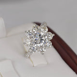 3.55ct All Moissanite Sunflower Engagement Ring size 6 and 7 only