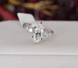 3.6tcw Marquise Cut Moissanite Engagement Ring 925 Size 5, 6. 9 only