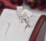 Moissanite 7.5ct Oval Cut Engagement Ring 925 Sterling Size 7, 8, 10 only