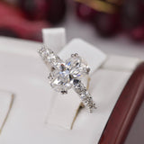 Moissanite 7.5ct Oval Cut Engagement Ring 925 Sterling Size 7, 8, 10 only