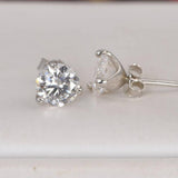 Moissanite 1.6 ctw Martini Style Stud Earrings 925 Sterling NWT