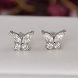 All Moissanite 2.2 ctw Butterfly Stud Earrings 925 Sterling