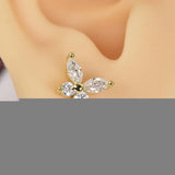 All Moissanite 2.2 ctw Butterfly Stud Earrings 925 Sterling NWT