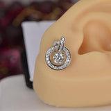 1.0 ctw Halo Stud Earrings 925 Sterling
