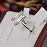 7.1 tcw Emerald Cut Engagement Moissanite Ring 925 Size 5, 7, 8, 10 Only