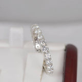 Moissanite 3mm Full Eternity Band Ring 925 Sterling Silver Size 8, & 9 only