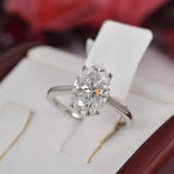 Moissanite 4.5ct Oval Cut Engagement Ring 925 Sterling Silver Size 10 only