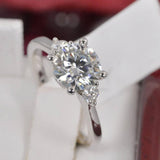 2.06ct Moissanite Round Brilliant Cut Engagement Ring Size 6, 8, 9 only