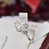Moissanite 5.0 ct Radiant Cut Ring 925 Sterling Size 6, 7 only