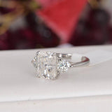 Moissanite 5.0 ct Radiant Cut Ring 925 Sterling Size 6, 7 only
