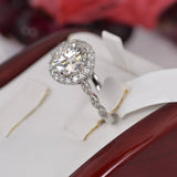 Art Deco 3.0ct Halo Moissanite Engagement Ring Size 5, 7 only