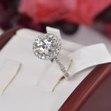 Art Deco 3.0ct Halo Moissanite Engagement Ring Size 5, 7 only