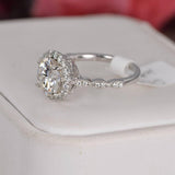 Art Deco 3.0ct Halo Moissanite Engagement Ring Size 5, 7 only