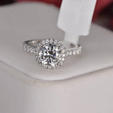 Fully Iced 2ct Brilliant Cut Moissanite Engagement Ring Size 7 only