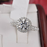 Fully Iced 2ct Brilliant Cut Moissanite Engagement Ring Size 7 only