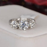 Moissanite 3ctw Round Brilliant Cut Engagement Ring 925 Sterling Silver Size  6, 7, 9 only