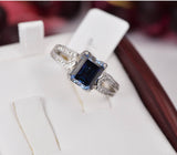 3ct Moissanite Ring Deep Purple Emerald Cut Engagement Ring Size 5, 6 only