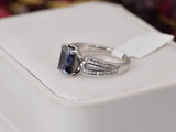 3ct Moissanite Ring Deep Purple Emerald Cut Engagement Ring Size 5, 6 only