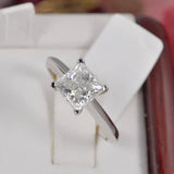 Real Moissanite 2ct Princess Cut Engagement Ring Size 7,  9 only