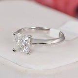 Real Moissanite 2ct Princess Cut Engagement Ring Size 7,  9 only