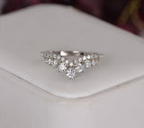Moissanite Sterling Silver Crown Ring Guard Enhancer Size 6 only