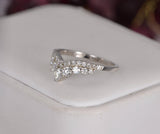 Moissanite Sterling Silver Crown Ring Guard Enhancer Size 6 only