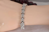 23.6 tcw Moissanite Tennis Bracelet, Marquise & Round Cut, Sterling Silver 7" and 7.5"