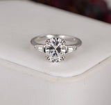 3.4ct Oval Cut 925 Sterling Real Moissanite Engagement Ring Size 5, 7, 8 only
