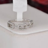 Moissanite Chain Band Ring 925 Sterling Silver Size 7 only