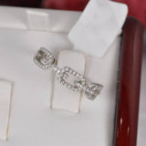 Moissanite Chain Band Ring 925 Sterling Silver Size 7 only