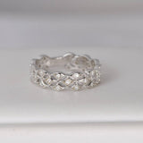 Moissanite Wooven Band Ring WG Size  7 only