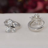 Moissanite Butterfly Huggies Earrings 925 Sterling Silver