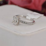 2.0ct Moissanite Oval Cut Engagement Ring Sterling Silver Size 9 only