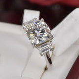 Moissanite 3.5 ct Round Brilliant Cut Engagement Ring 925 Sterling Size 7 only