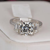 Moissanite 3.5 ct Round Brilliant Cut Engagement Ring 925 Sterling Size 7 only