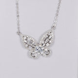 Elegant Butterfly Moissanite Pendant 18" 925 Sterling Silver