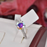2.0ct Round Brilliant Cut AB Moonstone Moissanite Engagement Ring Size 5, 6, 7 only