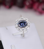 2.0 CT Deep Purple Moissanite Engagement Ring 925 Sterling Size 5, 7, 8 only