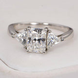 2.0 ct Radiant Cut Moissanite Engagement Ring 925 Sterling Silver Size 5 only