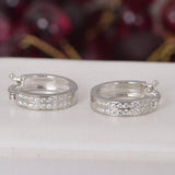 All Moissanite Huggies Hoop Earrings 925 Sterling NWT