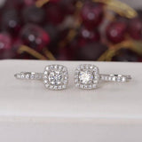 Moissanite 1.0 ctw Halo Huggies Lever Hoop Earrings 925 Sterling